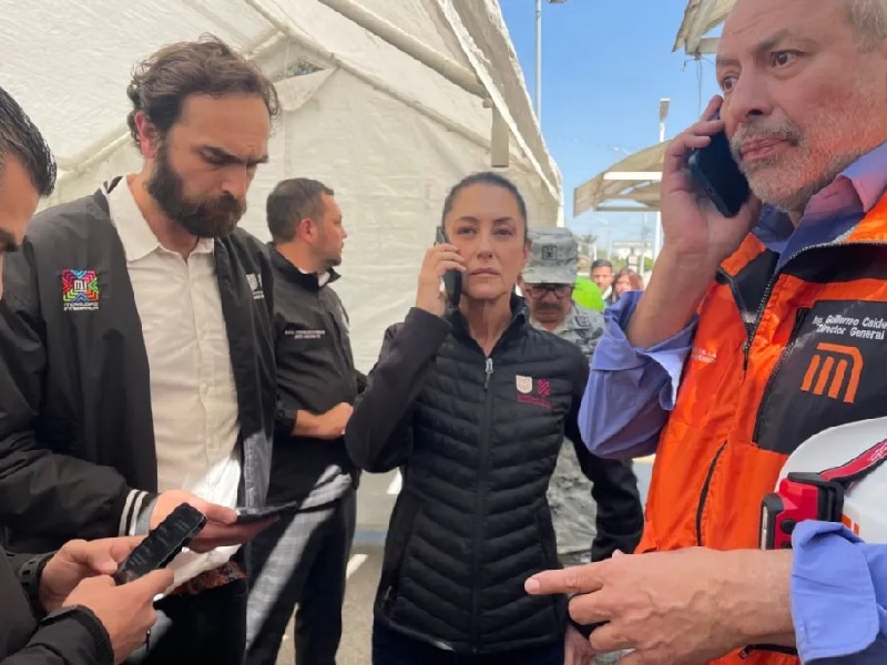 Acude Claudia Sheinbaum a la zona del accidente de la Línea 3 del Metro