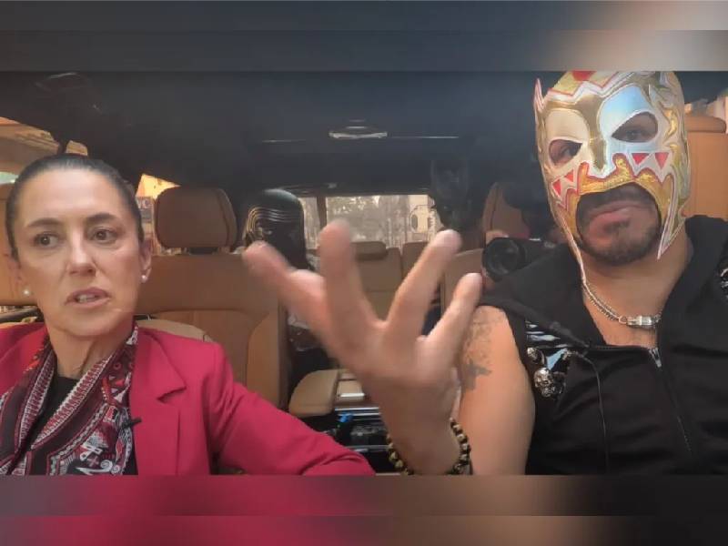Escorpión Dorado recorre la CDMX con Claudia Sheinbaum