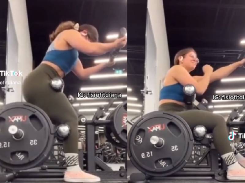 ¡Auch! Mujer se rompe el ligamento al realizar ejercicio en el GYM