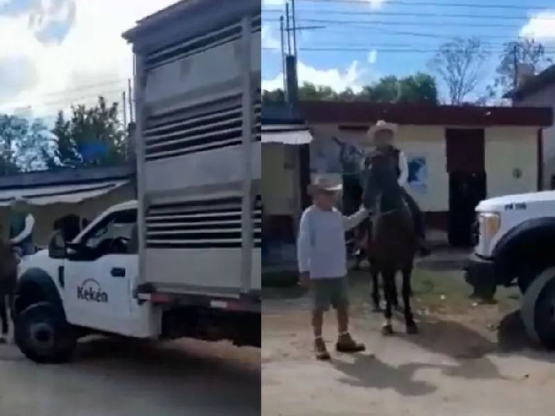 Bloquean acceso a camión con cerdos en Sitilpech; denuncian contaminación de agua
