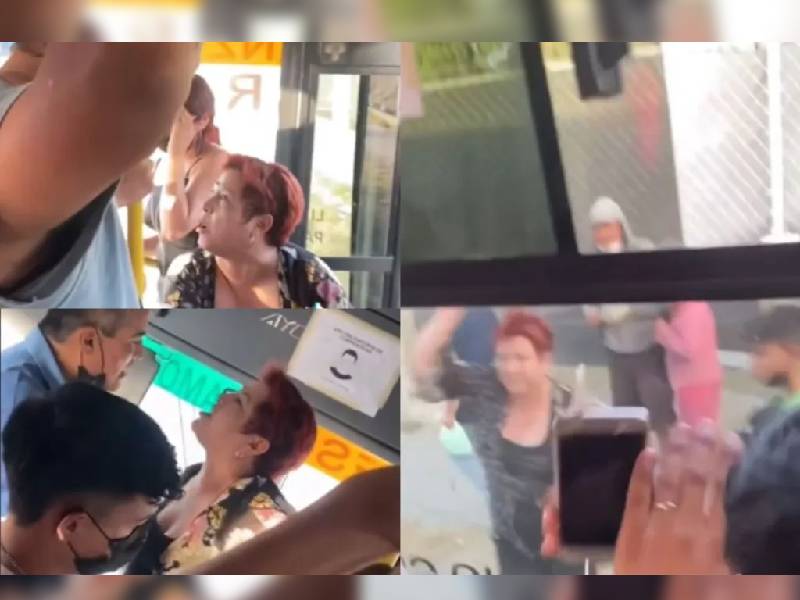 Video. ¡No me toques! Mujer discute con chofer de autobús y lanza una piedra