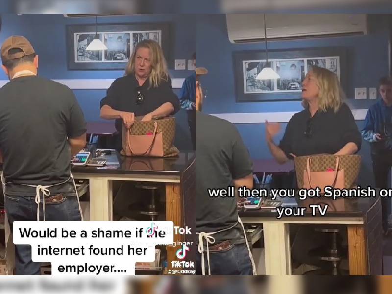 “¡Estás en USA!”: Mujer insulta a trabajador de pizzería por ver TV en español