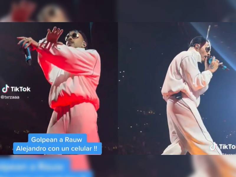 ¡Toma! Rauw Alejandro enfurece tras ser golpeado con un celular en su show