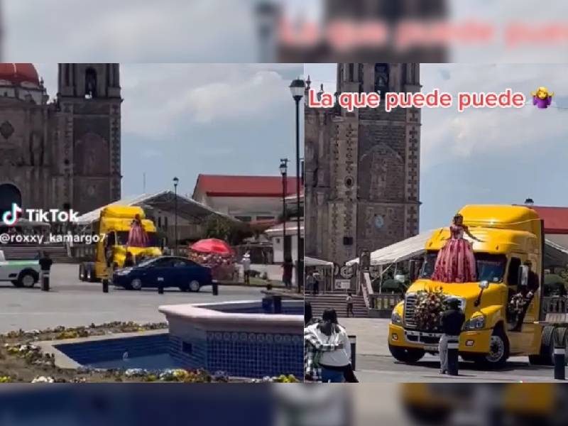 TikTok: ¡No dejó ni la limusina! Joven llega a su misa de XV años en tráiler