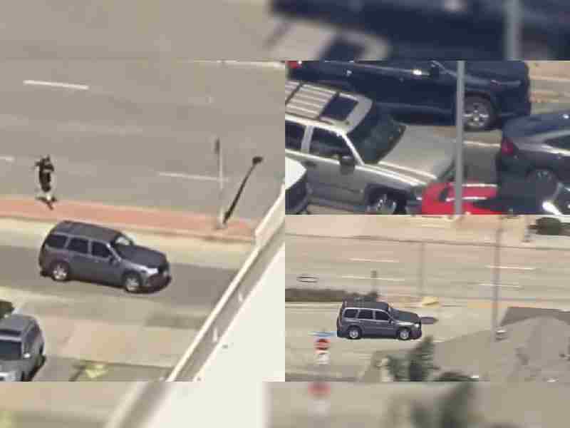 VIDEO: ¡Al estilo GTA! Policías persiguen a conductor que tenía llanta ponchada