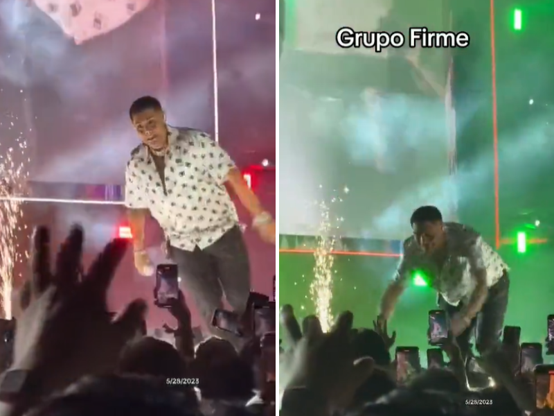 Eduin Caz se lanza al público en concierto y nadie lo atrapa