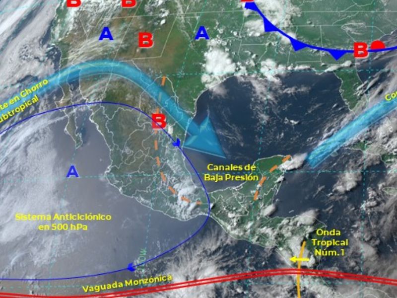 Clima Yucatán: cielo soleado con probabilidad de lluvia
