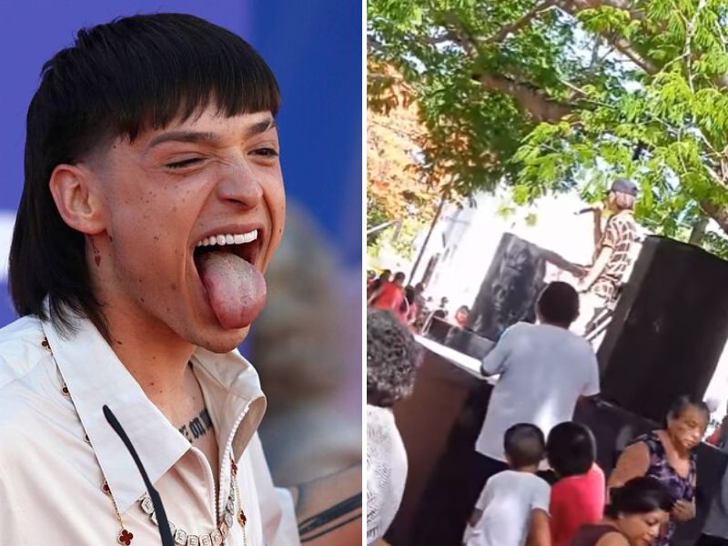 Peso Pluma en Yucatán Joven se viraliza al imitar al cantante