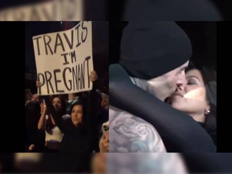 Kourtney Kardashian anuncia su embarazo en concierto de Blink-182
