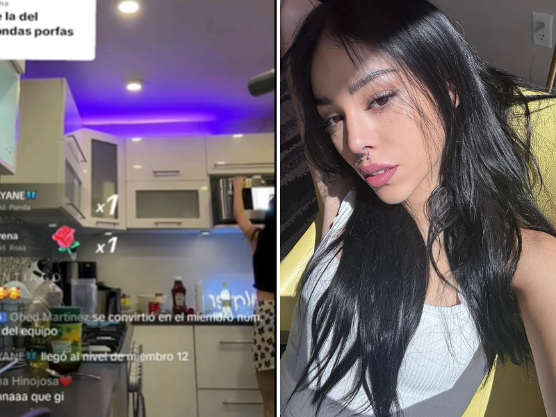 Danna Paola casi explota su cocina; mete comida con aluminio al micro