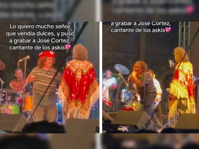 Los Askis cumplen el sueño de un vendedor de dulces; lo suben al escenario para que cante