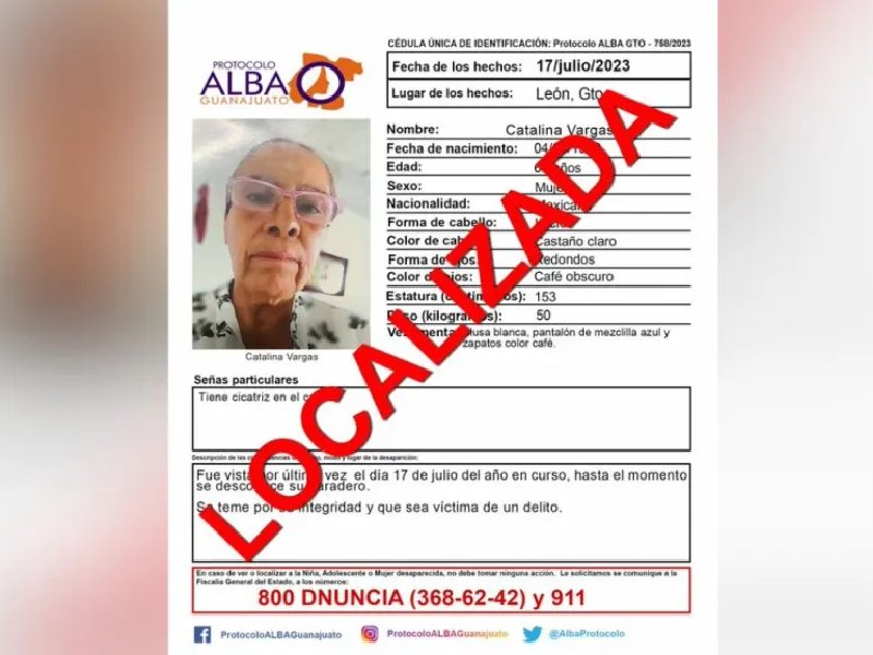Localizan con vida a Catalina Vargas, madre buscadora en Guanajuato