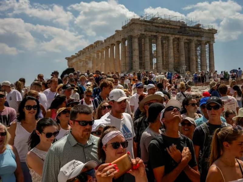 acropolis atenas calor