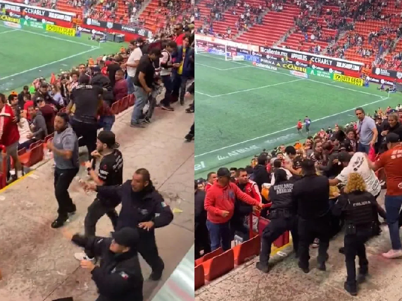 ¡Lamentable! Aficionados protagonizan pelea en el Xolos vs Pumas