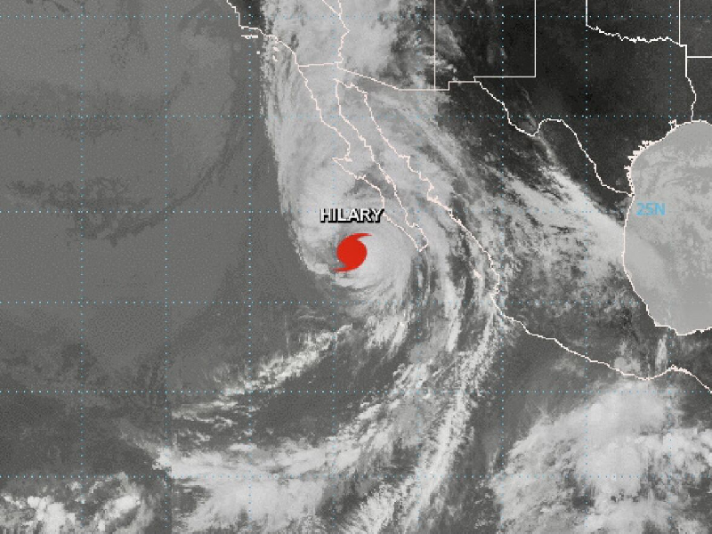 “Hilary” pierde fuerza y se degrada a tormenta tropical