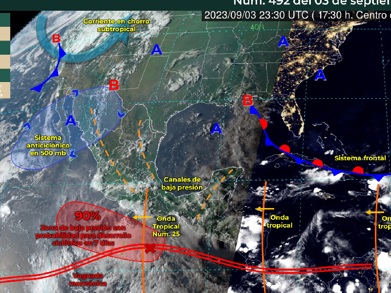 Nueva onda tropical se desplazará al sur de la Península