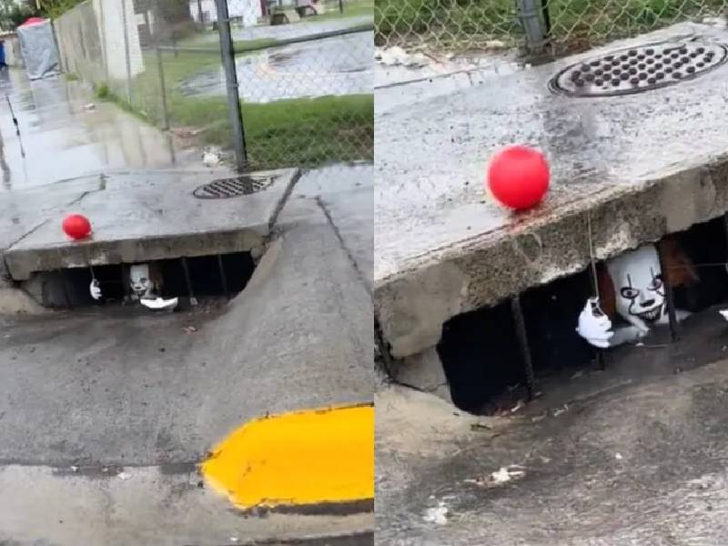 ¡Terrorífico! Captan a Pennywise en alcantarilla de Nuevo Laredo