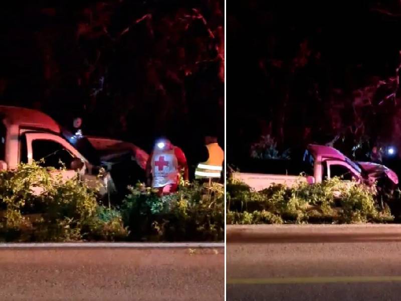 Tres trabajadores terminan en el monte tras perder el control de su auto