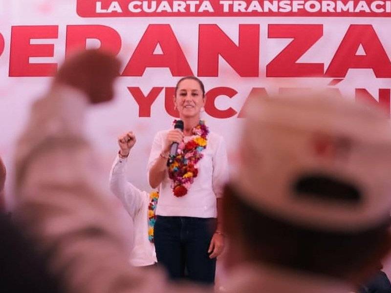 Yucatán da calurosa bienvenida a Claudia Sheinbaum en Valladolid