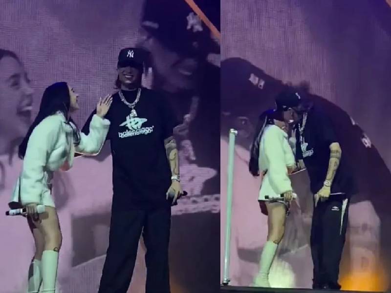 Nicki Nicole besa a Peso Pluma en su concierto en CDMX