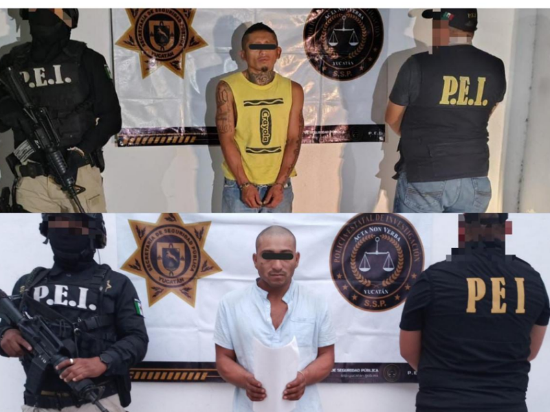 Detenidos dos sujetos por robo con violencia en hotel de Mérida; sustrajeron dinero y pertenencias personales de la empleada.