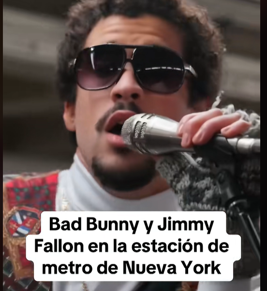 Bad Bunny sorprende a pasajeros en el metro de Nueva York con una actuación espontánea, haciendo historia en The Tonight Show Starring Jimmy Fallon.