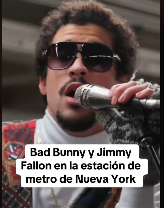 Bad Bunny sorprende a pasajeros en el metro de Nueva York con una actuación espontánea, haciendo historia en The Tonight Show Starring Jimmy Fallon.