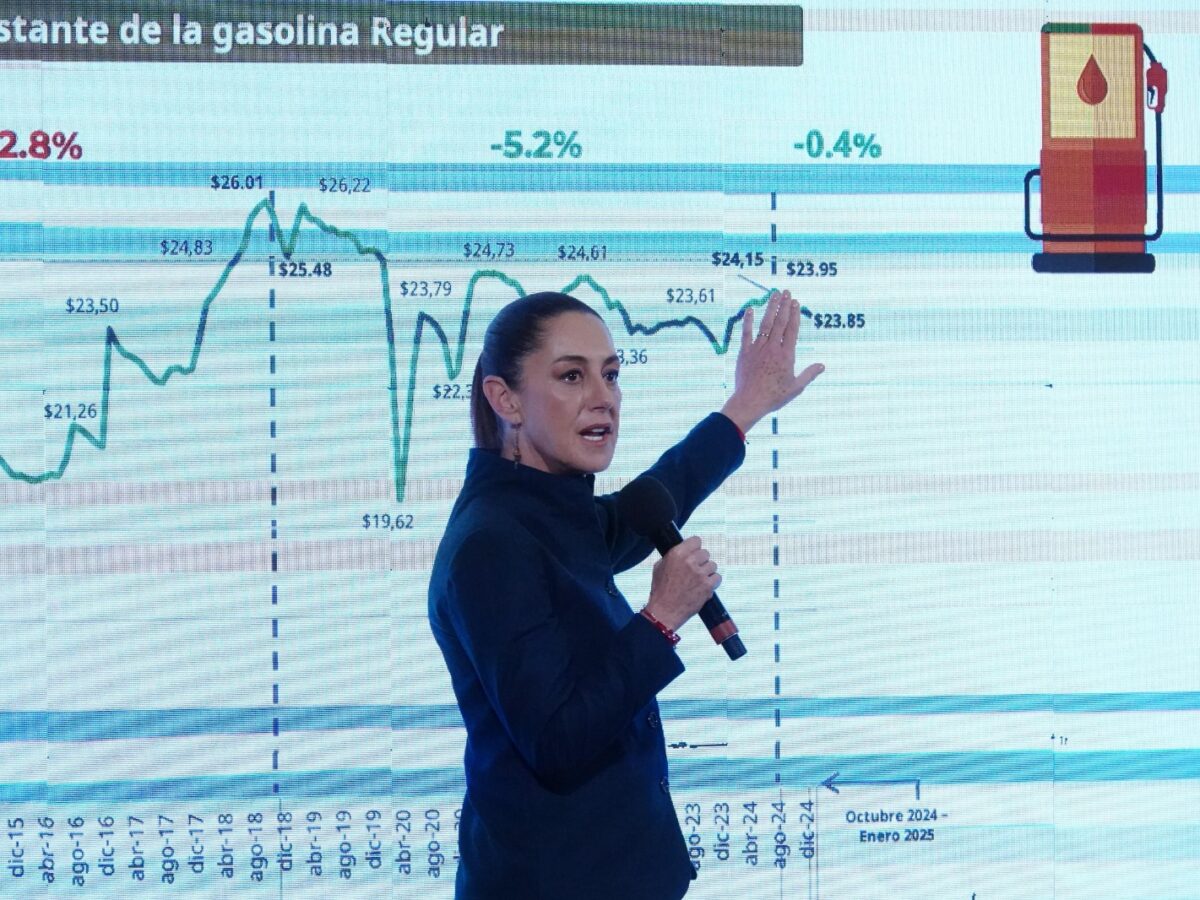 Claudia Sheinbaum reafirma su compromiso de no aumentar el precio de la gasolina, señalando márgenes justos entre $23 y $24 pesos por litro.