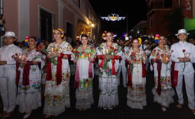 Cecilia Patrón inicia los festejos por el 483 aniversario de Mérida con la tradicional Alborada, mañanitas y un espectacular programa cultural.