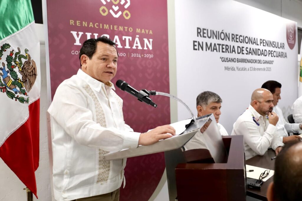 El Gobernador Joaquín Díaz Mena lidera la estrategia sanitaria peninsular para fortalecer la sanidad pecuaria en Yucatán, Campeche y Quintana Roo.