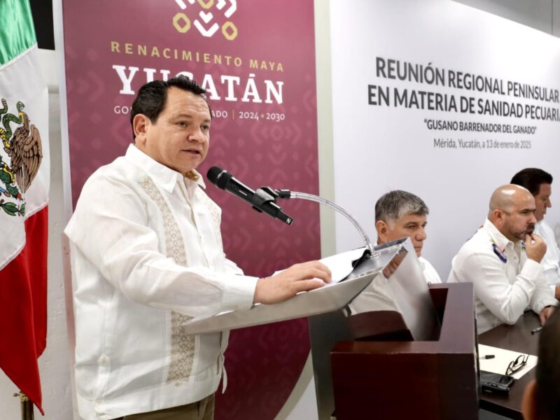 El Gobernador Joaquín Díaz Mena lidera la estrategia sanitaria peninsular para fortalecer la sanidad pecuaria en Yucatán, Campeche y Quintana Roo.