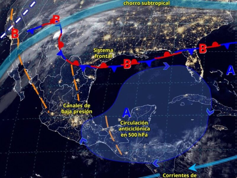 Se espera un inicio de semana caluroso en la Península de Yucatán, con temperaturas de hasta 36 °C y vientos de hasta 50 km/h, según el SMN.