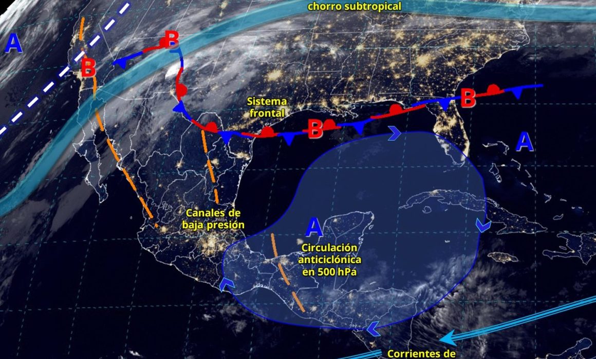 Se espera un inicio de semana caluroso en la Península de Yucatán, con temperaturas de hasta 36 °C y vientos de hasta 50 km/h, según el SMN.