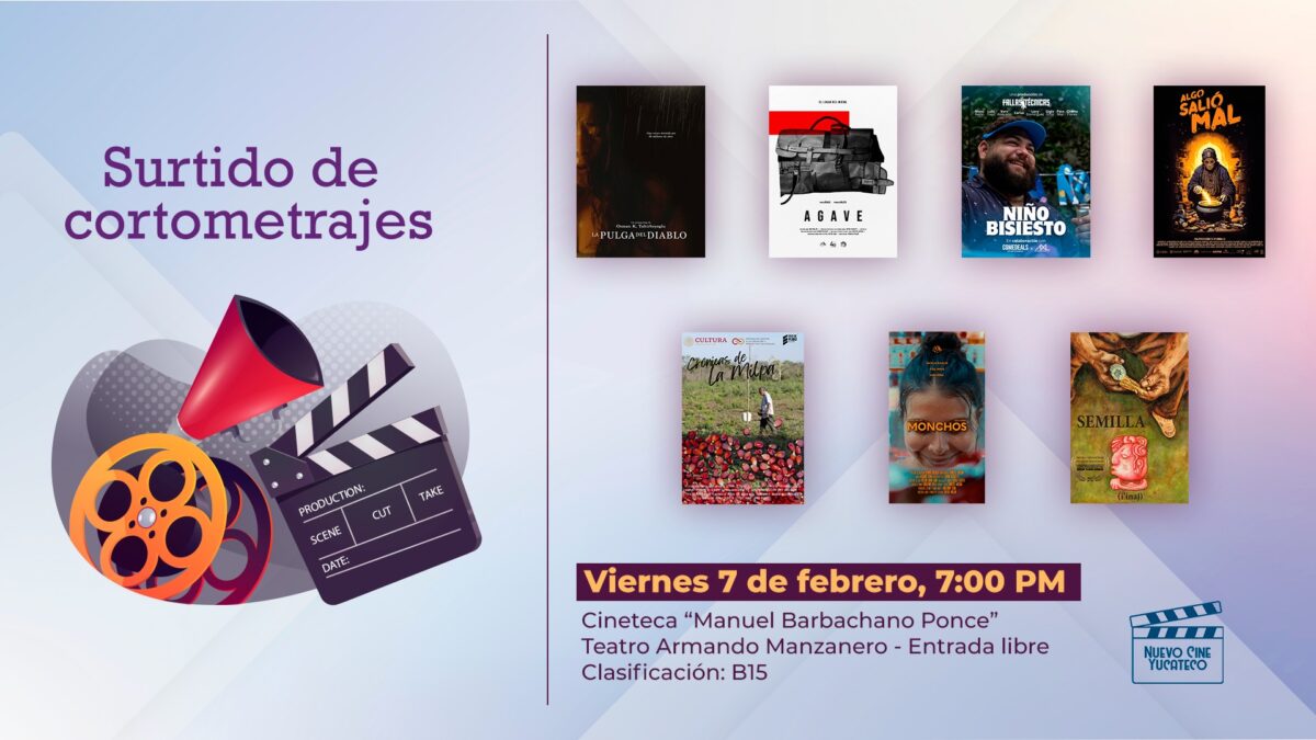Descubre el talento del cine yucateco en "Surtido de Cortometrajes", una muestra con 7 producciones. Este viernes en la Cineteca del Teatro Manzanero.