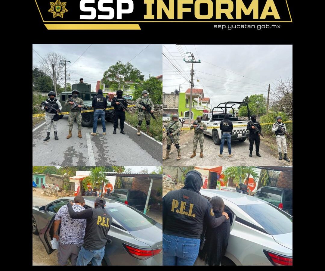 Fuerzas de seguridad ejecutaron un cateo en Buctzotz, Yucatán, decomisando drogas y deteniendo a dos personas por presuntos delitos contra la salud.