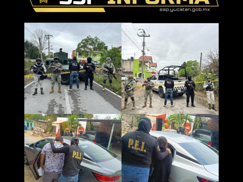 Fuerzas de seguridad ejecutaron un cateo en Buctzotz, Yucatán, decomisando drogas y deteniendo a dos personas por presuntos delitos contra la salud.
