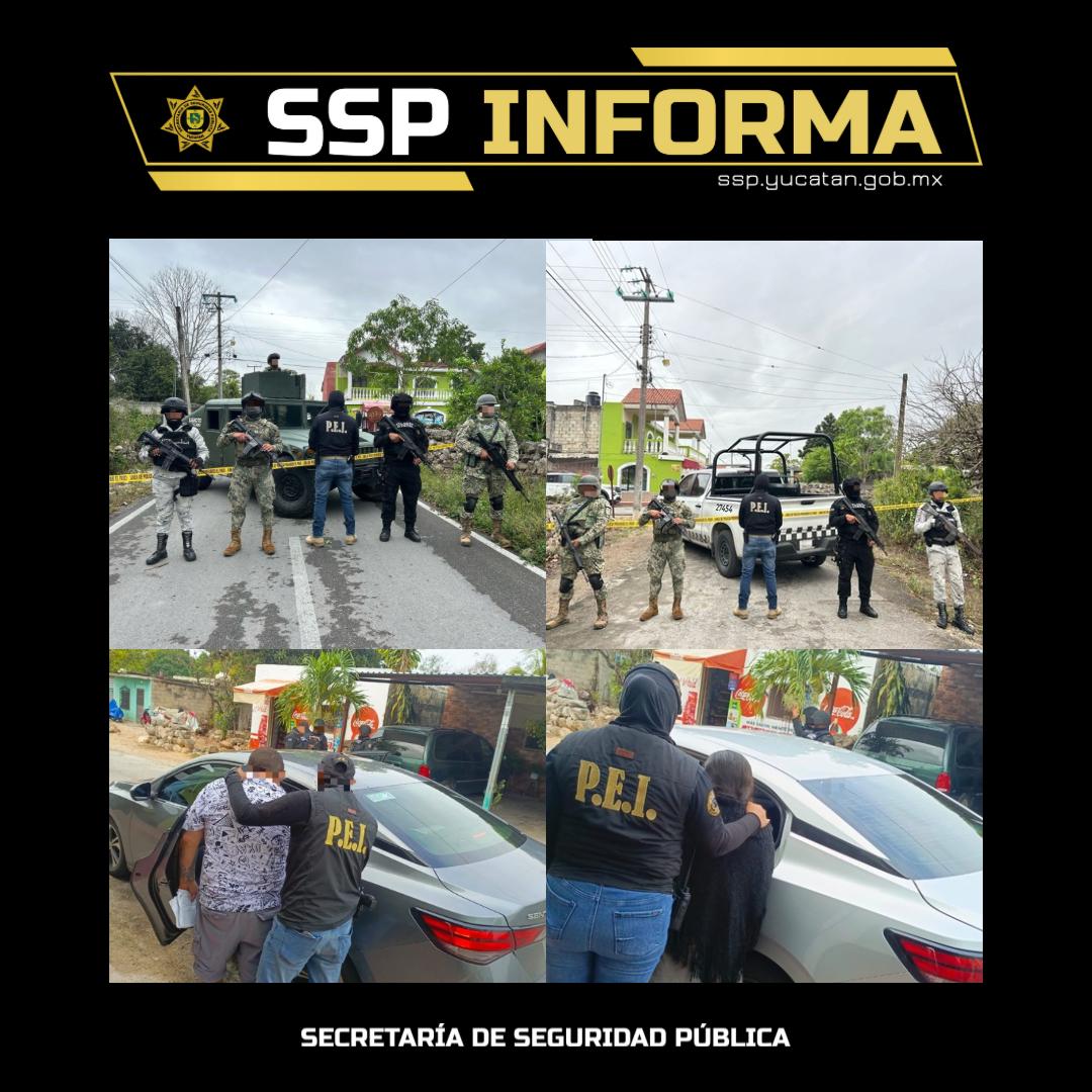 Fuerzas de seguridad ejecutaron un cateo en Buctzotz, Yucatán, decomisando drogas y deteniendo a dos personas por presuntos delitos contra la salud.