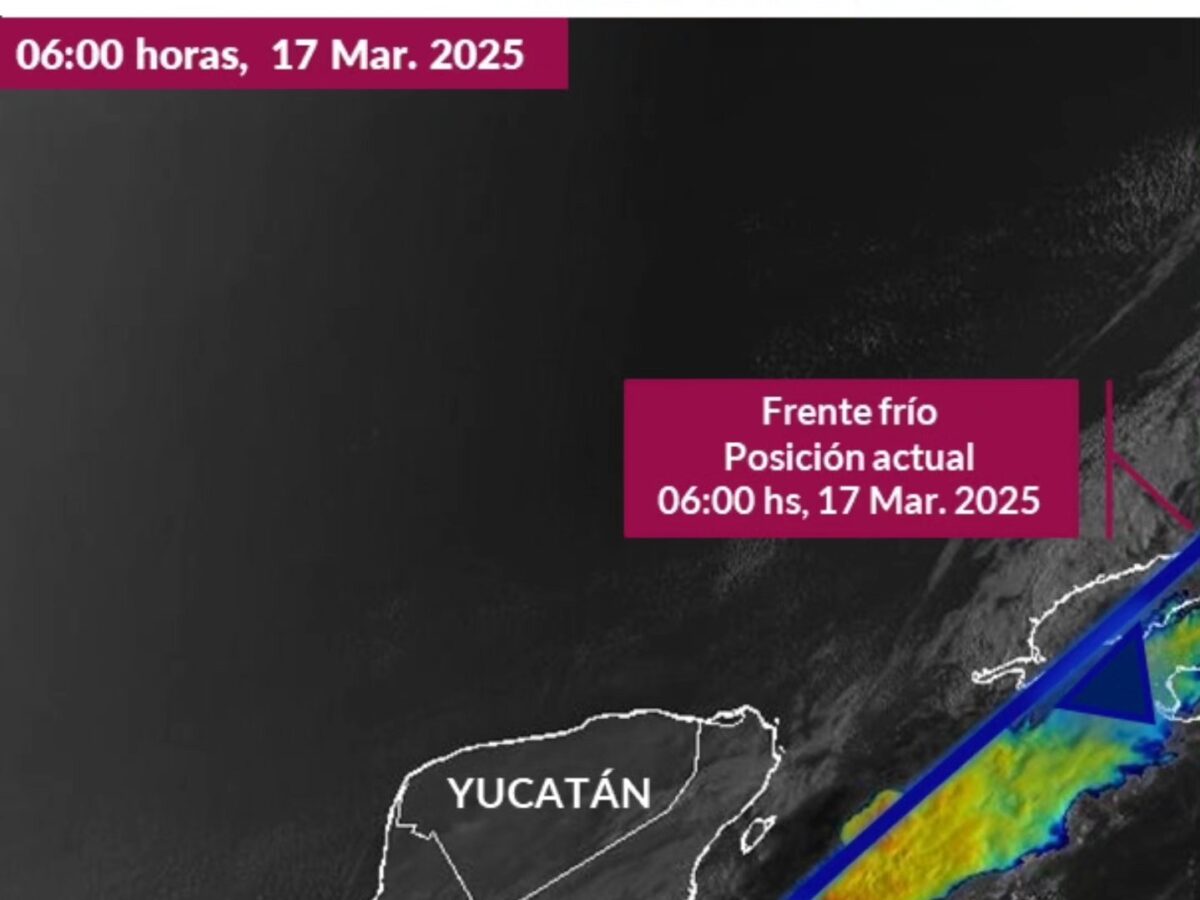 Masa de aire frío del Frente Frío No. 35 traerá tiempo estable y ambiente cálido en Yucatán, con mínimas frías al amanecer del martes.