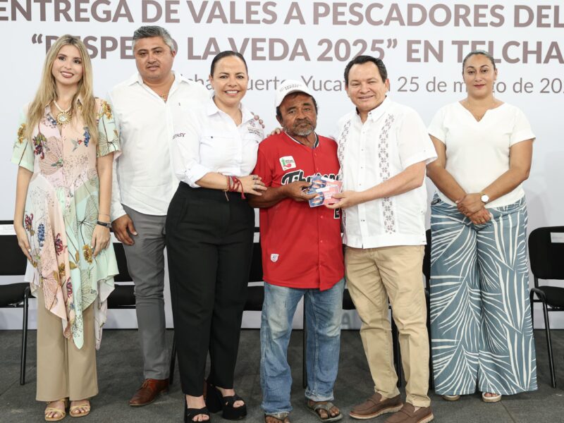 El programa "Respeto la Veda 2025" entregó su segundo apoyo a 479 pescadores de Telchac Puerto, con una inversión de 1.9 millones de pesos.