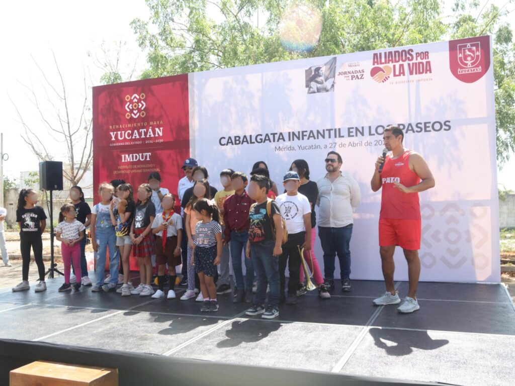 Celebran el Mes de la Niñez en Los Paseos con actividades familiares, cabalgata infantil, feria de la paz y dinámicas deportivas en Yucatán.