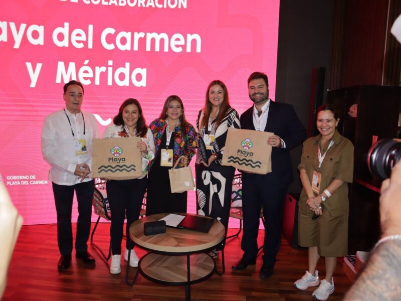 Mérida firma acuerdos turísticos con Playa del Carmen y Viva Aerobús para impulsar el turismo con impacto social, según Cecilia Patrón.