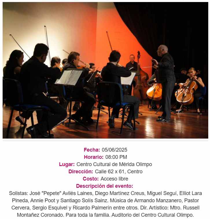 Cartelera Cultura de junio en Yucatán