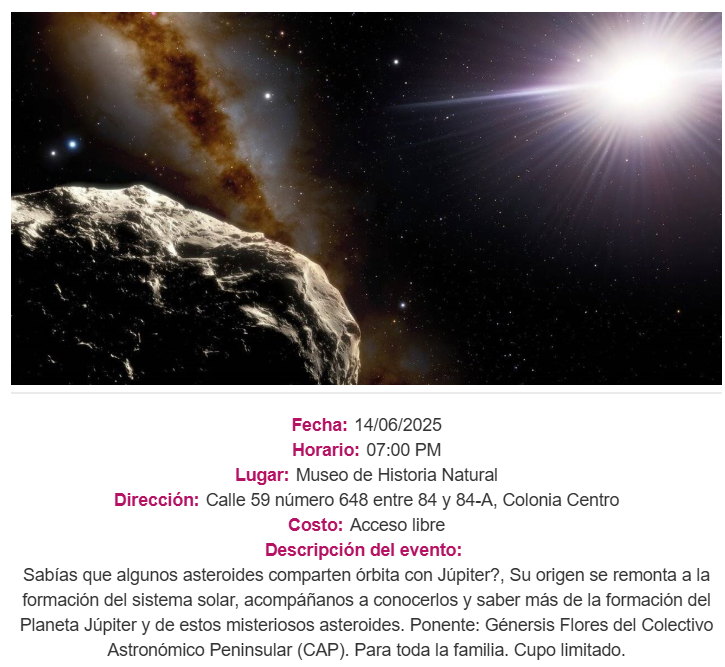 Cartelera Cultura de junio en Yucatán