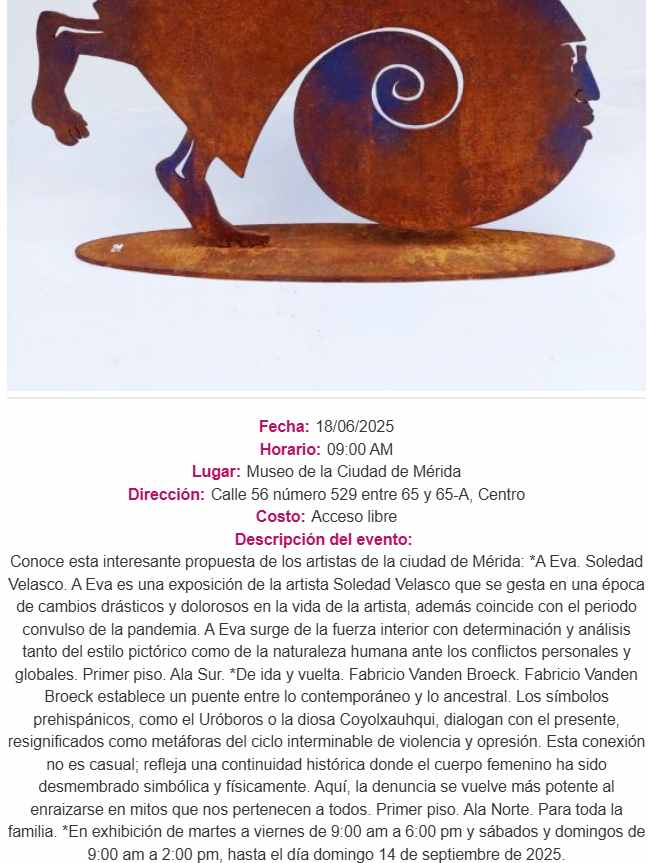 Cartelera Cultura de junio en Yucatán
