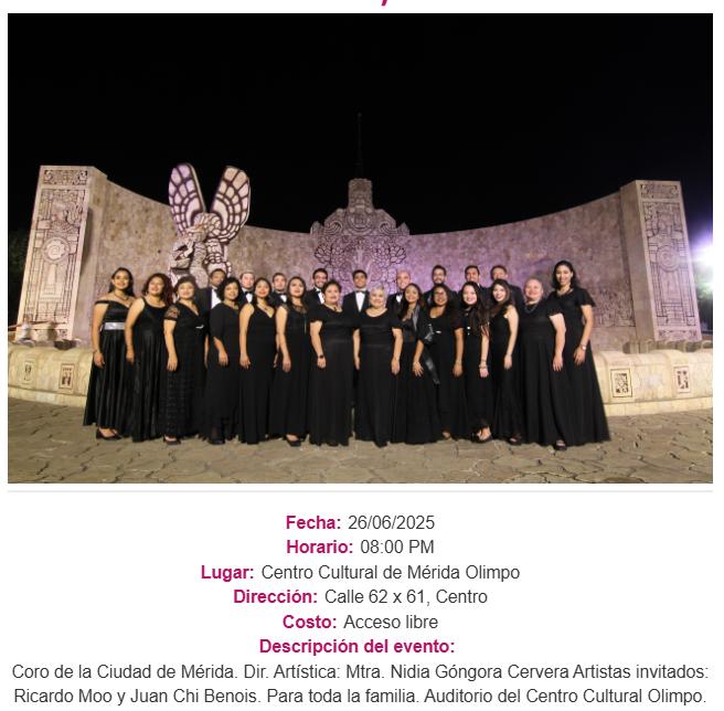 Cartelera Cultura de junio en Yucatán