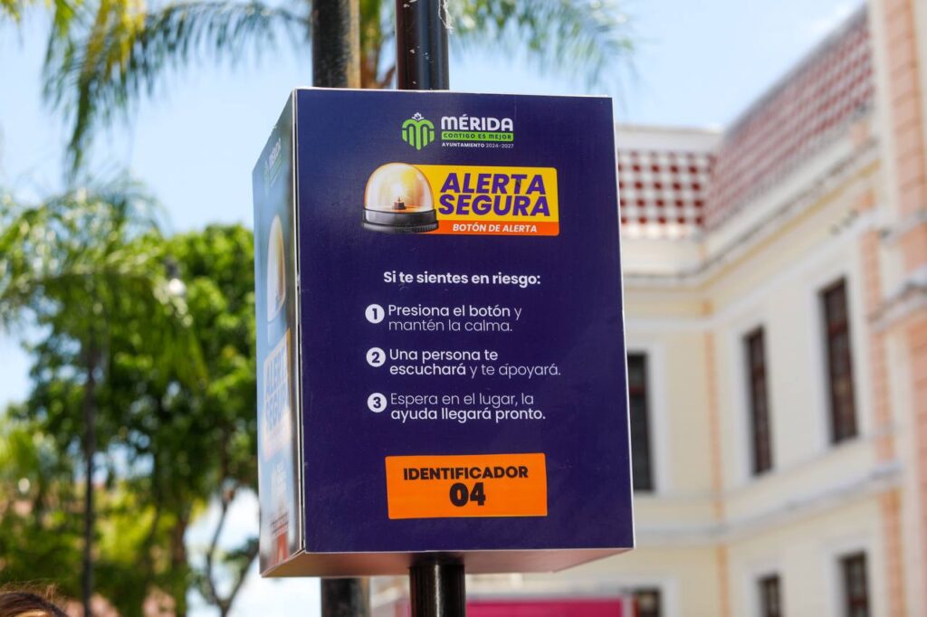 Instalan nuevo Botón de Alerta en el Centro Histórico de Mérida