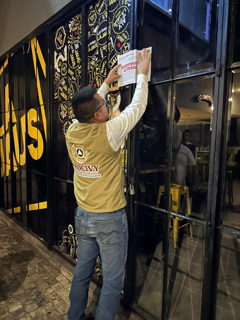 PROCIVY suspende actividades de bar del norte de Mérida