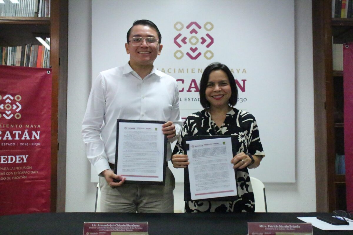 Sedeculta e IIPEDEY firman convenio para garantizar el acceso a la cultura a personas con discapacidad en Yucatán.