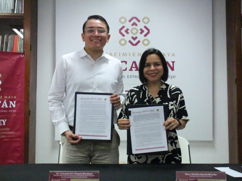 Sedeculta e IIPEDEY firman convenio para garantizar el acceso a la cultura a personas con discapacidad en Yucatán.