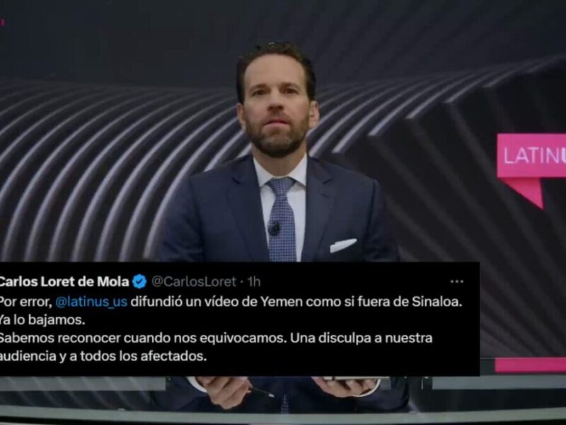 Carlos Loret de Mola se disculpa tras difundir video de Yemen como si fuera de un ataque armado en Sinaloa. Error con fake news.